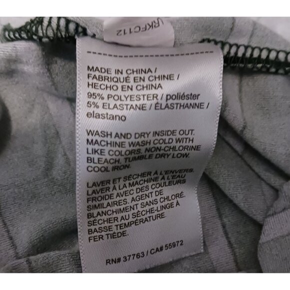 Ella‎ Rafaella Green/Black Striped Long Ruched Puff Sleeve Crew Neck Top Size 2X - Picture 9 of 11